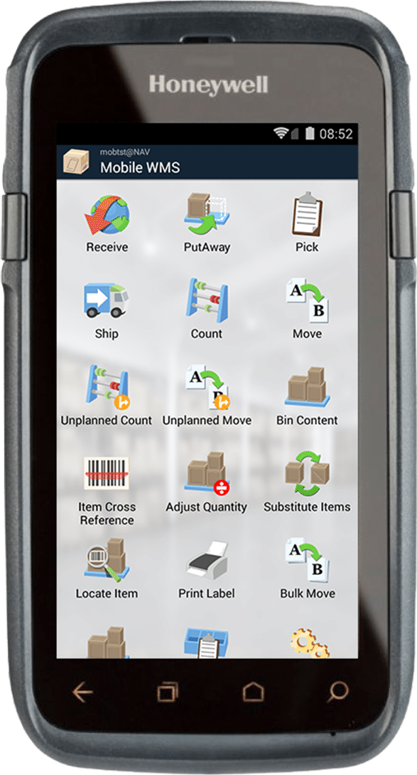 Honeywell scanner met Mobile WMS user interface